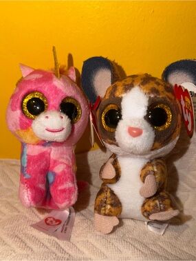 Ty Beanie Boos Pink Tie-Dye Unicorn Plush
